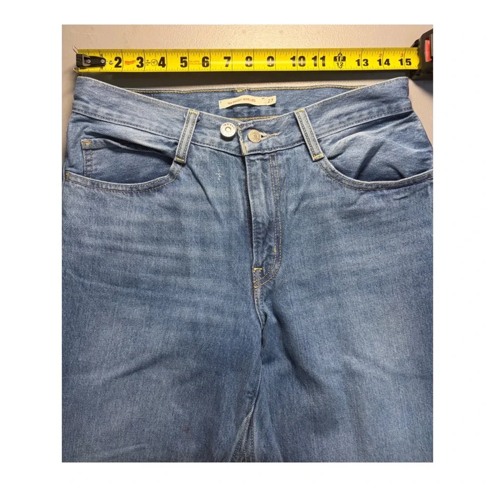 Levi's 94 Baggy Wide Leg Jeans Womens 30x31 Blue High Rise Tag W27 Denim